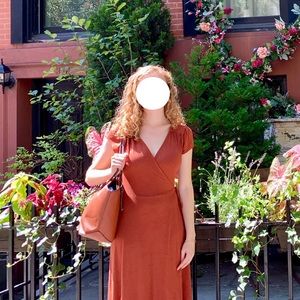 Deep Orange Wrap Dress